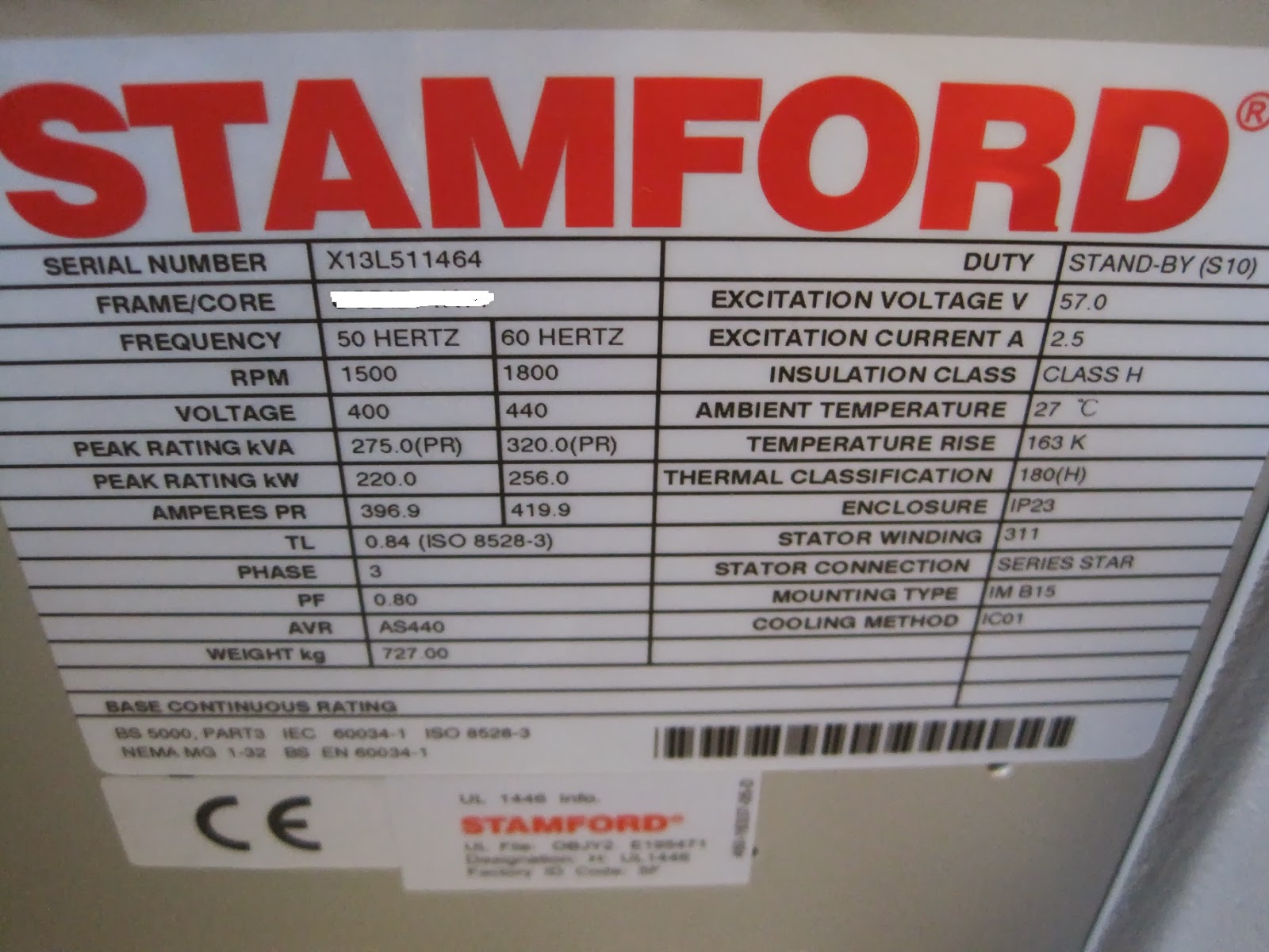 China Genuine Stamford Alternator Identification 恒信电力